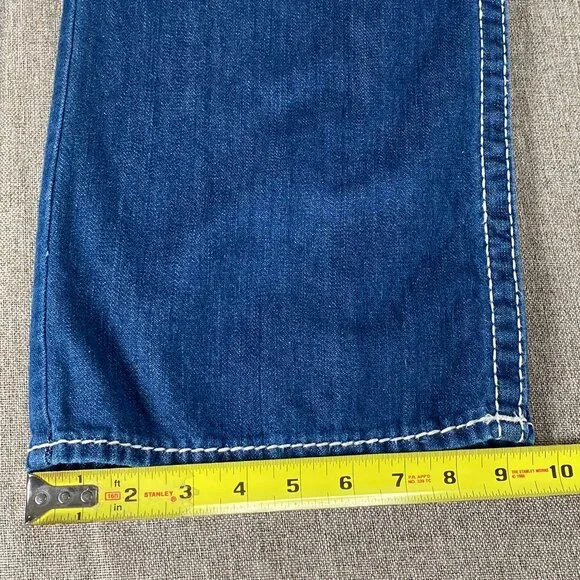 True Religion Straight Natural Big T Flap Denim Jeans Men's 40 Mid Rise Blue NWT